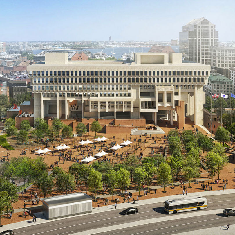 Construction update: Halfway there for Sasaki's Boston City Hall Plaza ...