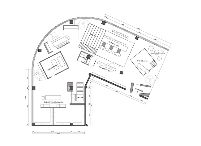 Lower floor plan. Drawing by HOOOLDESIGN