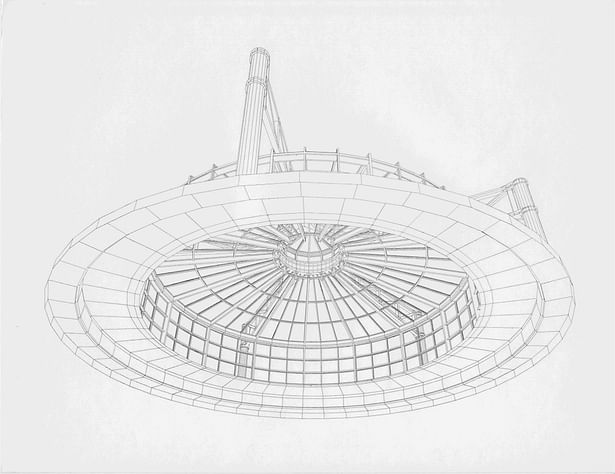 3D CAD model of rotunda View 2