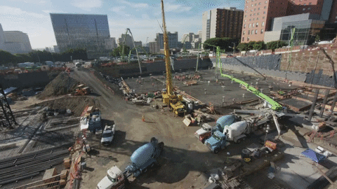 Frank Gehry's The Grand: watch this time-lapse video of the massive 15-hour foundation concrete pour