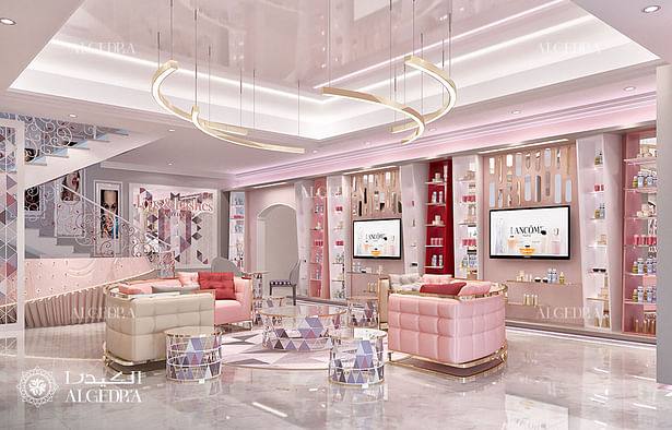 Interior design of ladies beauty salon lounge