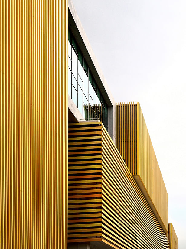 Facade in the company's corporate colour of yellow