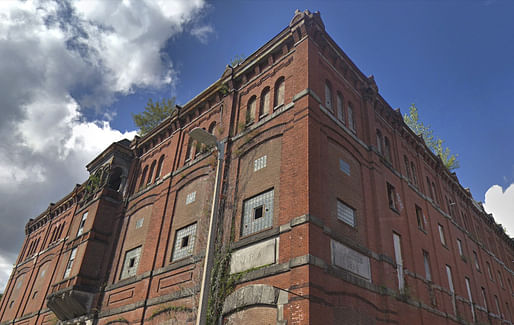 Many Boston buildings, like the 19th-century J.R. Alley Brewery in Mission Hill, have been sitting empty for years or even decades. Image via Google Street View.