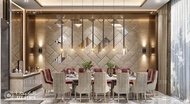 Main dining room in modern luxury villa