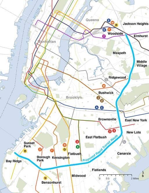 The proposed Interborough Express route. Image: MTA
