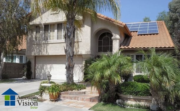 This home in Santa Clarita, Calif., sports a 4.14-kilowatt solar system owned by Google and put in place by American Vision Solar, an installer affiliated with Clean Power Finance. (Credit: American Vision Solar)