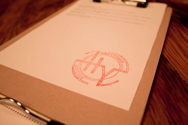 hand-stamped menu, © 2012 source-x