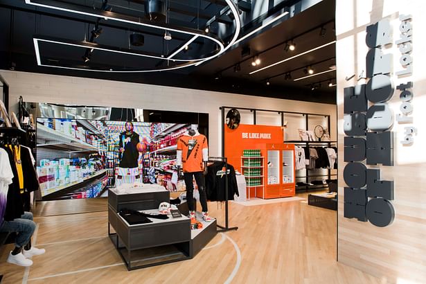 Nike House of Hoops Shop with Faux neon court line feature light 