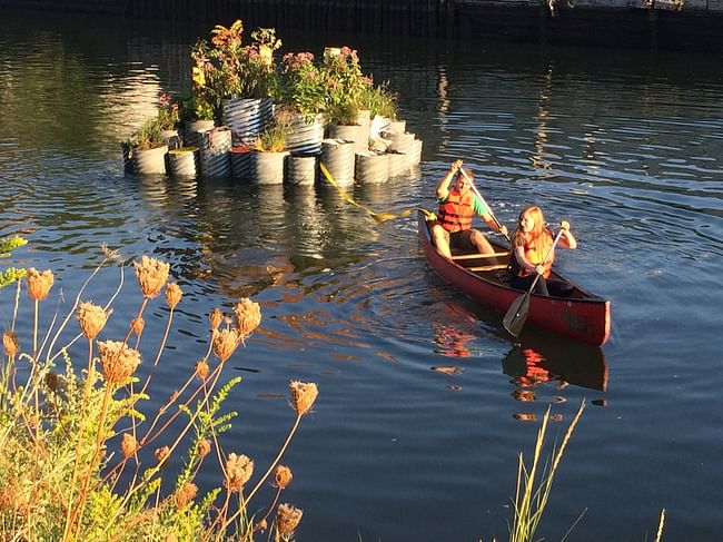 GrowOnUs Floating Landscape in the Gowanus Canal. Image: Balmori.com