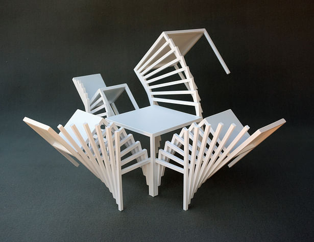 Two Rotating Chairs and Two Falling Chairs