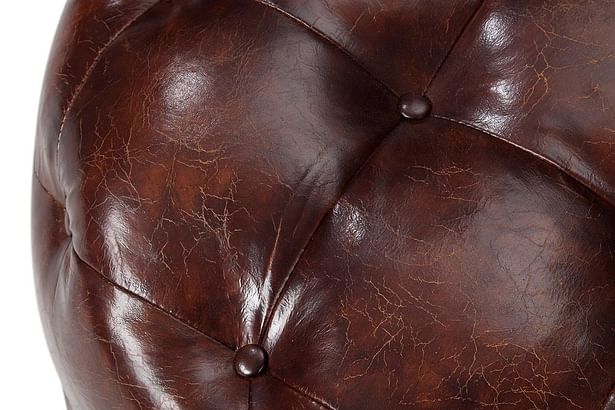 Kent & Ross Tufted Leather Ottoman Antique Leather