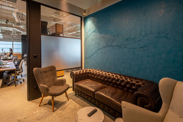 Luxe meeting room at PHD - exotic office building interior design