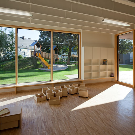 View of Kindergarten & Nursery in Linz, Austria by lobmaier architekten zt gmbh;  <https://archinect.com/lobmaier_architekten/project/kindergarten-nursery> Photo Credit: Kurt Hoerbst</a>