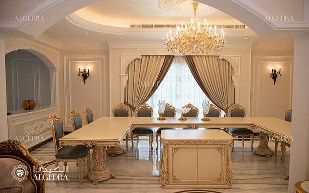 Dining room in classic style villa