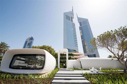 The so-called 'Office of the Future' in its finalized, 3D printed form. Image: Government of Dubai