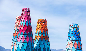 A closer look at Francis Kéré's colorful Coachella installation