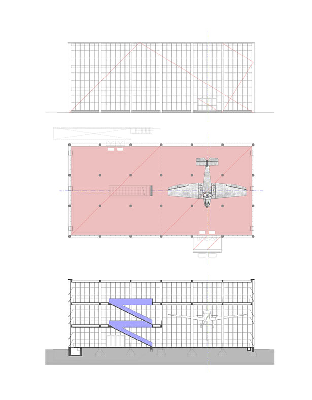Floor plan, section, view TRANSAT architekti