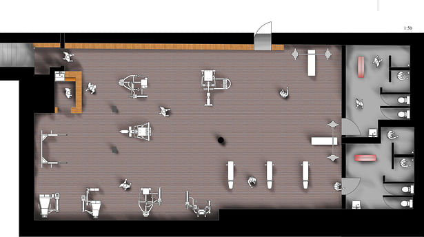 plan of the main gym area.