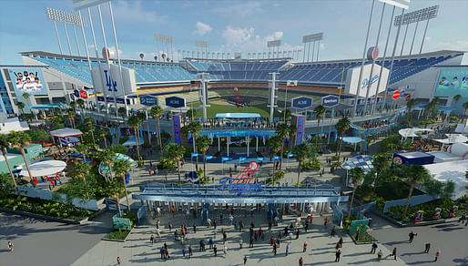 Rendering of the new Centerfield Plaza at Dodger Stadium. Image: Los Angeles Dodgers