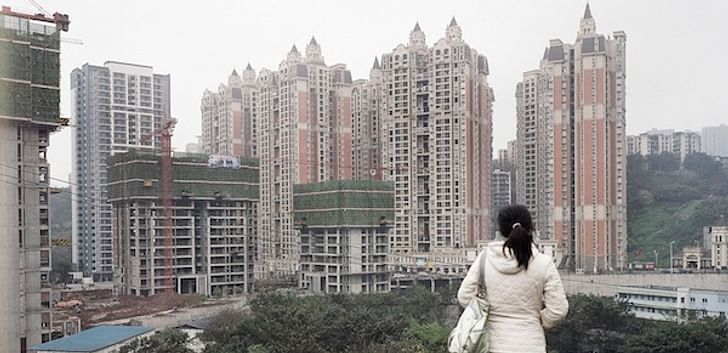 View of building construction sites, Chongqing, May 27, 2010. Markel Redondo/Panos