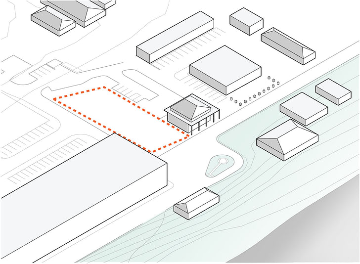 Diagram: context buildings + site. Illustration courtesy of Trahan Architects