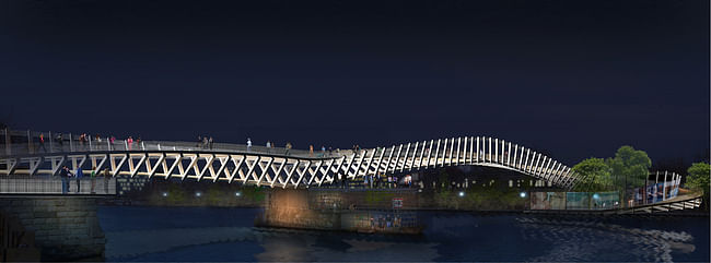 Second-Prize entry: Berlin Contemporary Bridge by Ra+b-Design. Image courtesy of Ra+b.