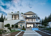 Luxury modern villa design concept