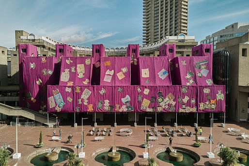 Installation view, 'Ibrahim Mahama: Purple Hibiscus.' Image: © Dion Barrett / Barbican Centre