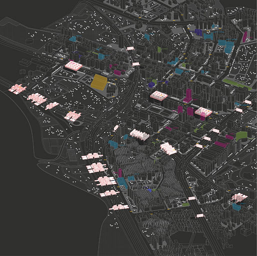 Built area distribution map (Image: FangCheng Architects)