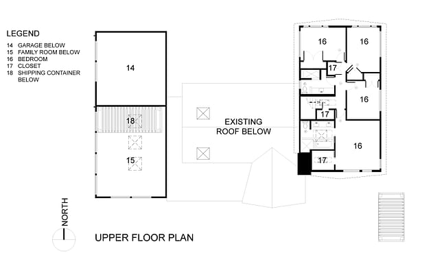The Wyss Family Container House - Upper Floor Plan