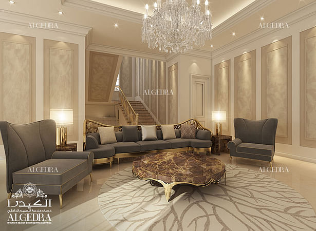 Modern living room interior design in Sharjah