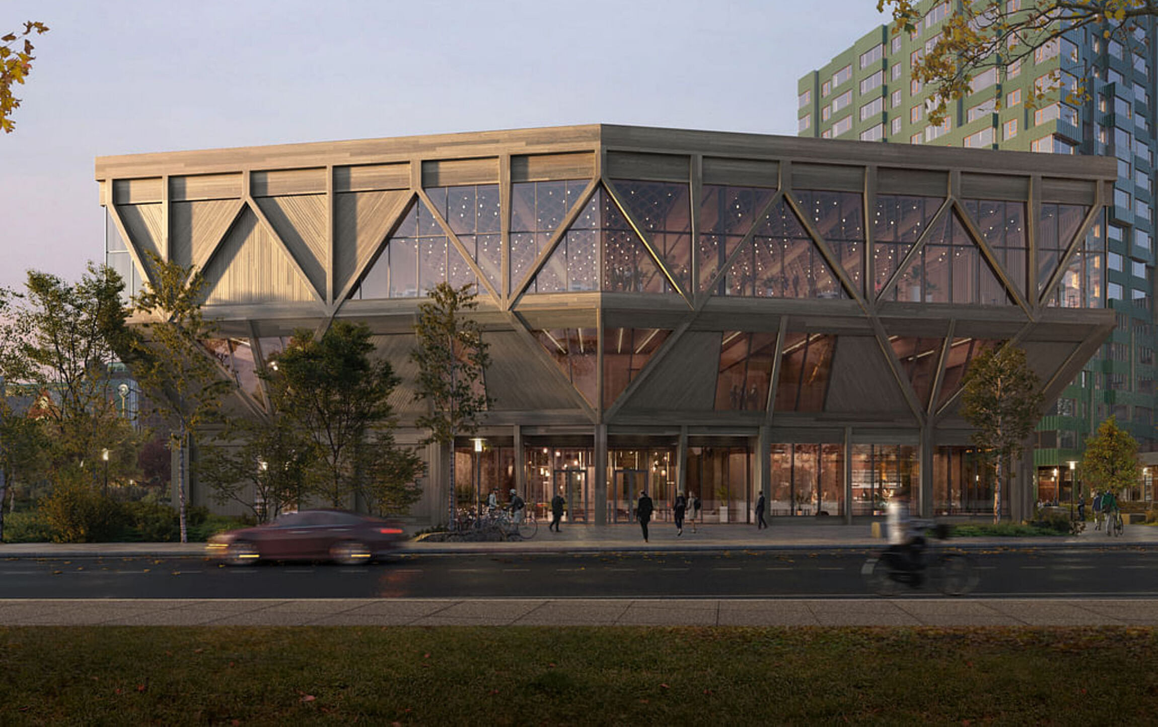 Studio Gang updates progress on mass timber conference center at ...