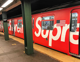 A New York City MTA train has been wrapped in Supreme in new collaboration 
