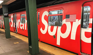 A New York City MTA train has been wrapped in Supreme in new collaboration 