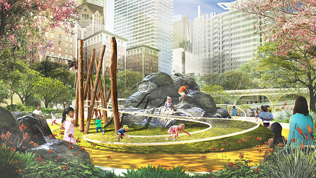 Pershing Square Renew finalist proposal: James Corner Field Operations with Frederick Fisher & Partners.