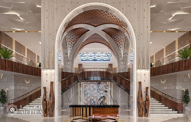 Hotel lobby stairs design