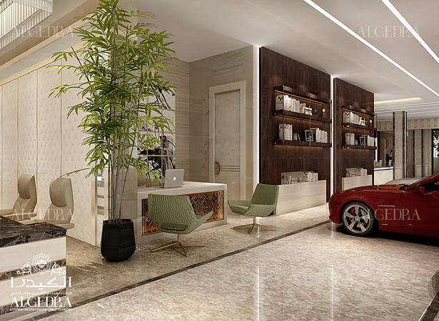 Luxury cars showroom interior design 