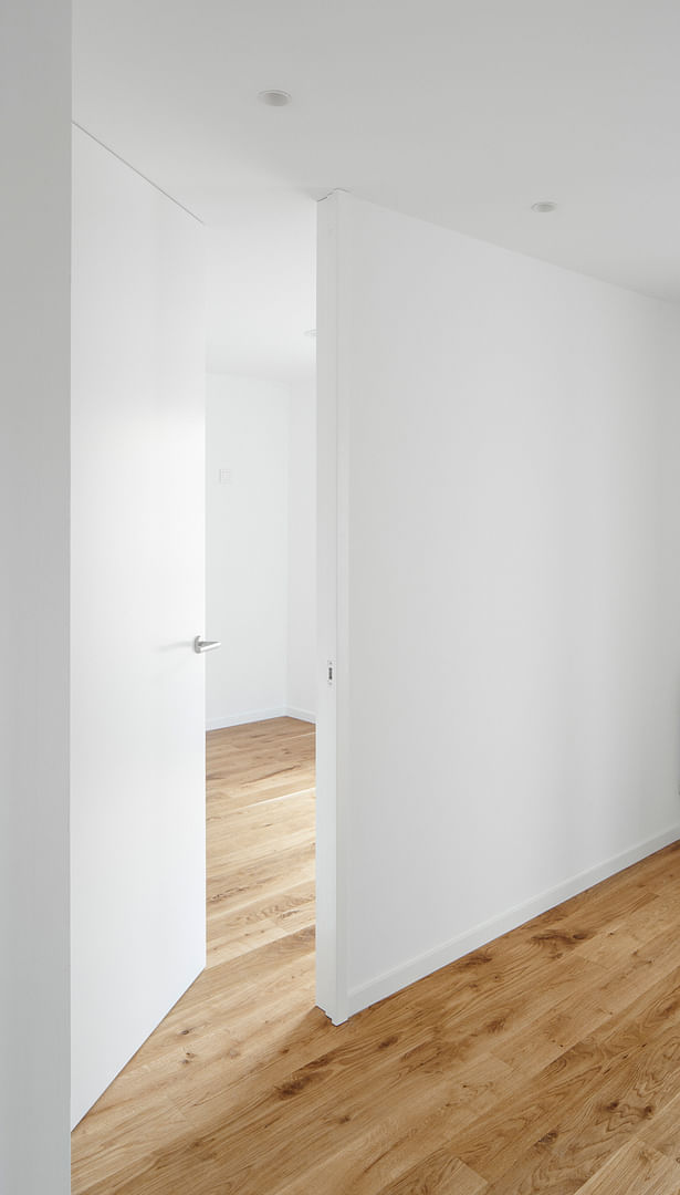 Apartment interior with floor to ceiling doors