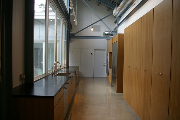 the kitchen opens onto the courtyard