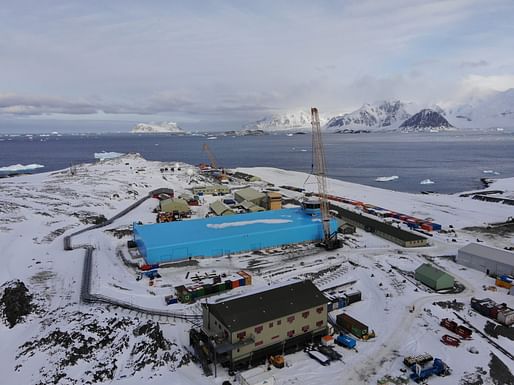 Bird's-eye view of the new Discovery Building at the British Antarctic Survey's Rothera Research Station. Image credit: BAM, via bas.ac.uk