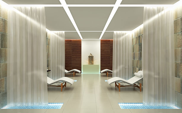 Spa massage & treatment area. Modern, contemporary, sleek, architecture, design. ~Eddie Seymour