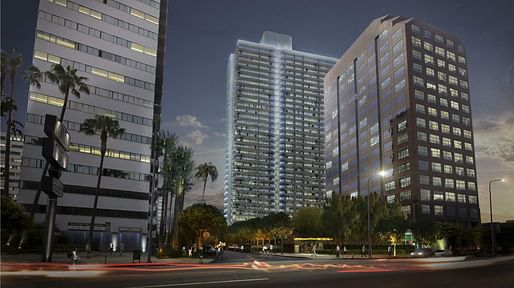 Rendering for Landmark Two, a new high-rise housing tower headed to Los Angeles's Westside. Images courtesy of Los Angeles Department of City Planning. 