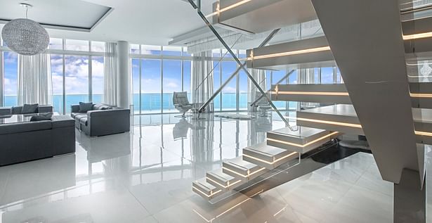 Living room view from Luxury Staircase