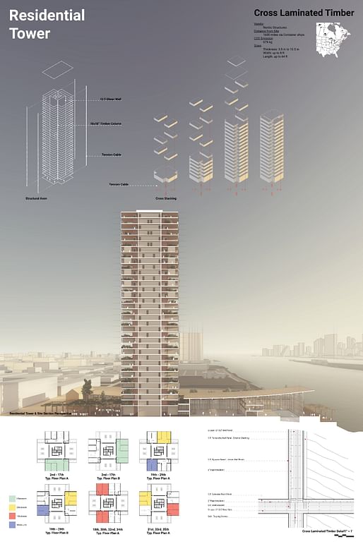 Third Place: Timber Living. Students: Cyrus Amani, Osiel Guzman, Himangshu Kedia, and Wei-Che Chang, University of Illinois at Urbana-Champaign. Faculty Sponsor: Tait Johnson, University of Illinois at Urbana-Champaign.