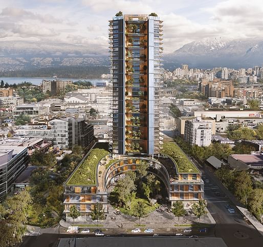 Rendering of the proposed Canada Earth Tower. (Image: Perkins+Will/Delta Land Development)
