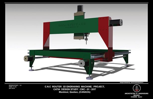 C.N.C Router - 3D Engraving Machine (Catia Design Study)