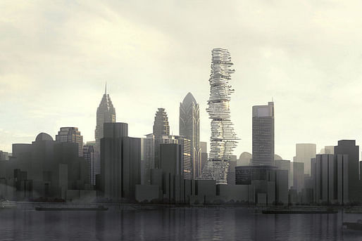 A rendering of MAD Architects’ proposed project in Chongqing