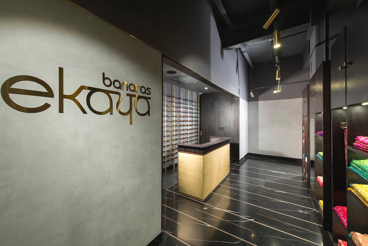 Luxury saree retail service counter demo