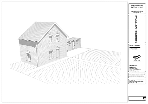 Modélisation 3D en maquette blanche avant travaux