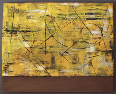 Amarillo_Oil paint and rusted metal